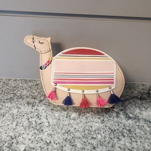 Kate Spade Camel Bag with Pink and Blue Tassels